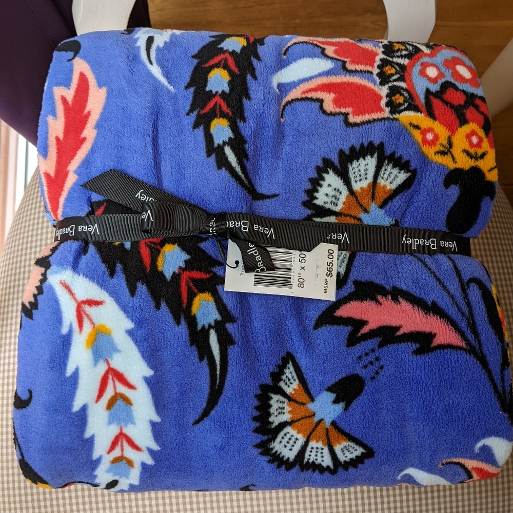 NWT Vera Bradley Mural Garden Throw Blanket